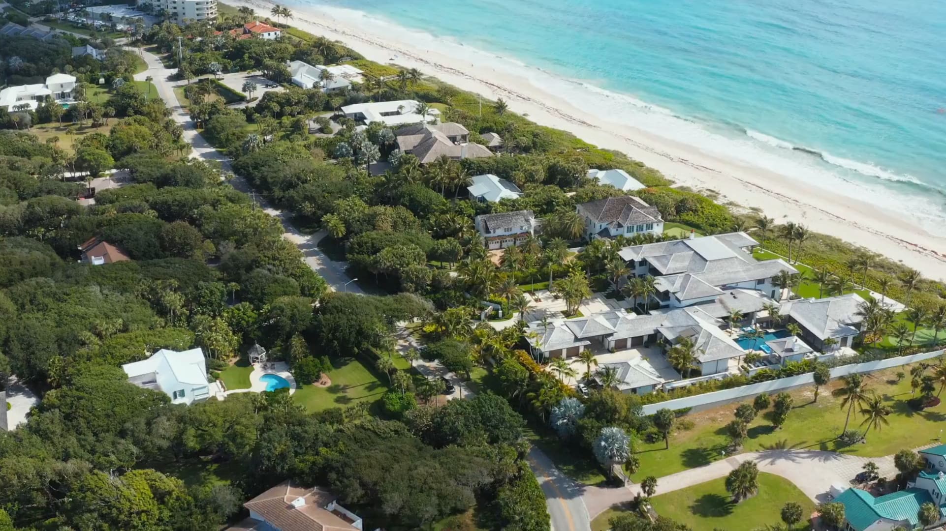 Aerial drone view of the Vero Beach coastline