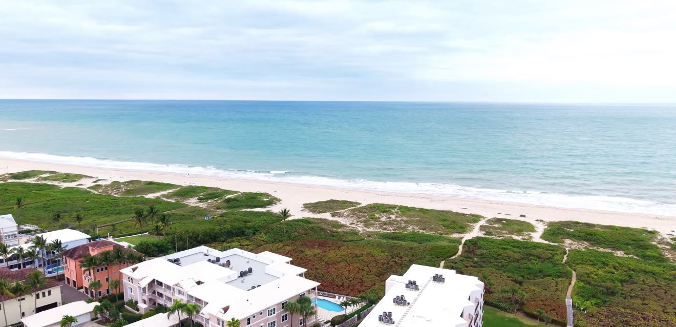 Aerial view of the beach