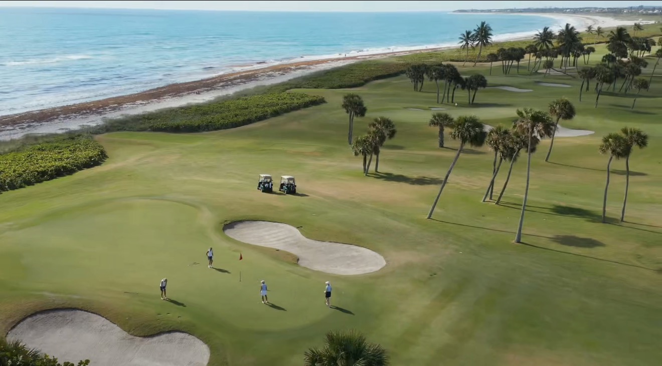 Aerial view of the Riomar Golf & Country Club oceanfront course